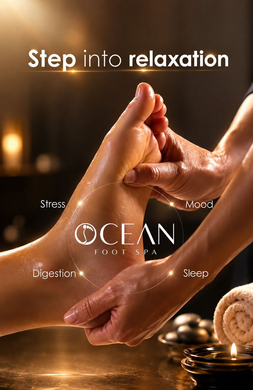 Foot reflexology treatment